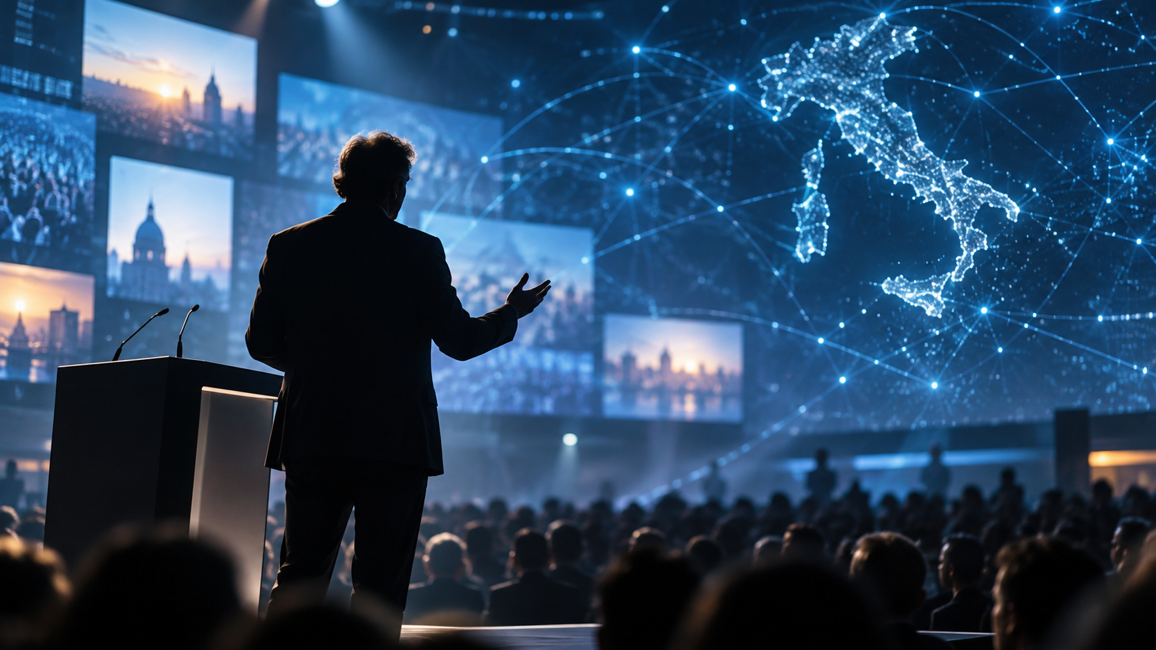 Conferenza tecnologica sulla mappa d'Italia
